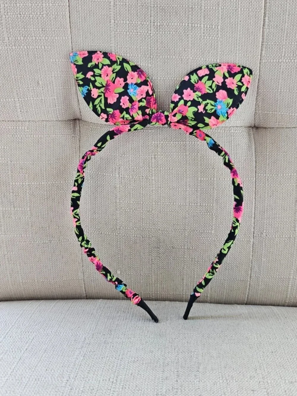Floral Bunny Ear Headband Girls Hair Accessories Fashion Accessories Headband